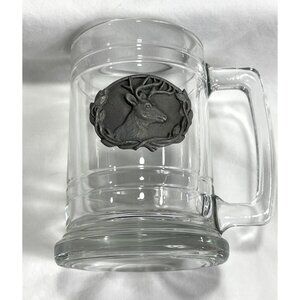 Vintage Buck Mug Deer Hunting Glass Drink Mug 16 Oz